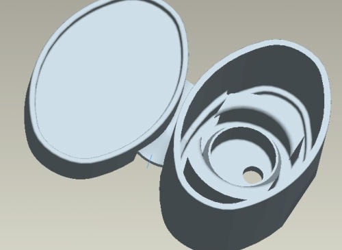 Creo model of a deep-draw closure